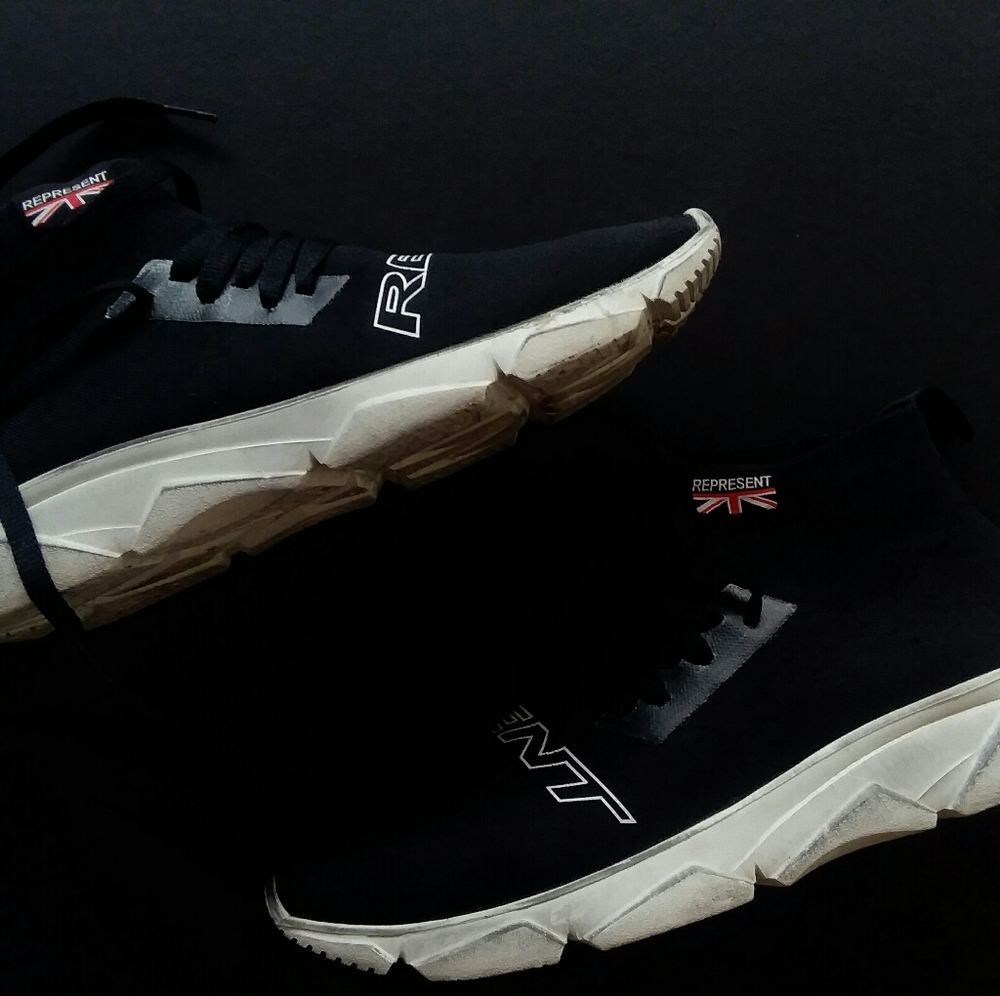 Represent U.K Distress Sock Trainers Made in Italy